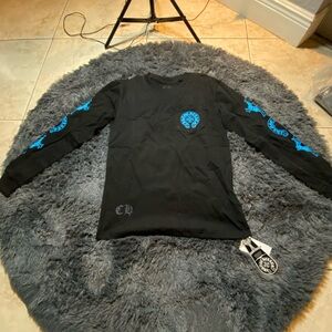 Chrome Hearts Black Long Sleeve with Blue Graphics